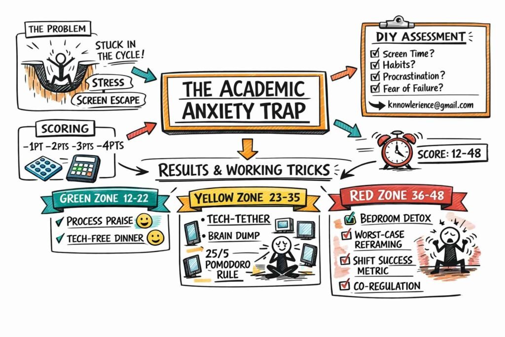 Parent comforting a child experiencing academic anxiety